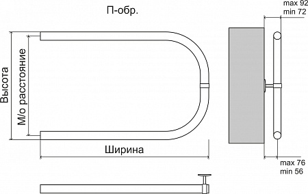 Эконом П-обр AISI 32х2 500х500 Полотенцесушитель  TERMINUS Салехард - фото 3