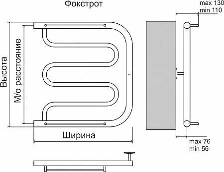 Фокстрот AISI 32х2 500х400 Полотенцесушитель  TERMINUS Салехард - фото 4