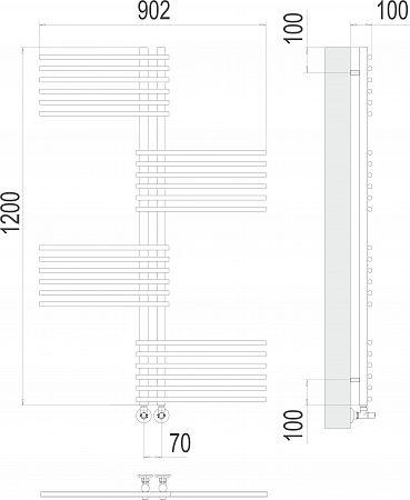 Европа П24 70х1200 Полотенцесушитель  TERMINUS Салехард - фото 3