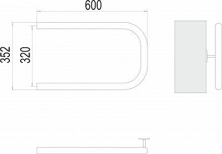 П-обр AISI 32х2 320х600 Полотенцесушитель  TERMINUS Салехард - фото 3