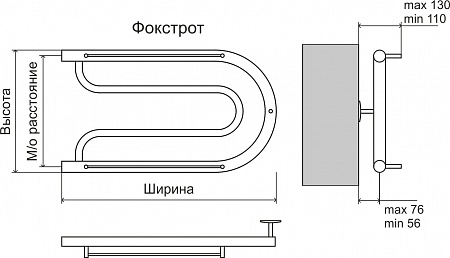 Фокстрот AISI 32х2 320х700 Полотенцесушитель  TERMINUS Салехард - фото 3