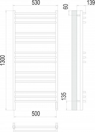 Соренто П15 500х1300 электро (sensor quick touch) Полотенцесушитель  TERMINUS Салехард - фото 3