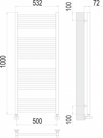 Аврора П20 500х1000 Полотенцесушитель  TERMINUS Салехард - фото 3