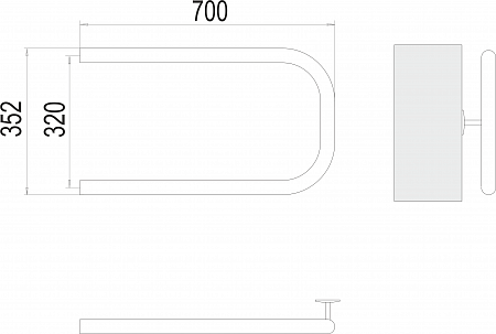 П-обр AISI 32х2 320х700 Полотенцесушитель  TERMINUS Салехард - фото 3