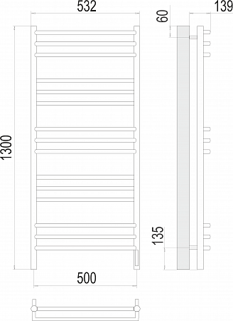 Прато П15 500х1300 электро (sensor quick touch) Полотенцесушитель  TERMINUS Салехард - фото 3