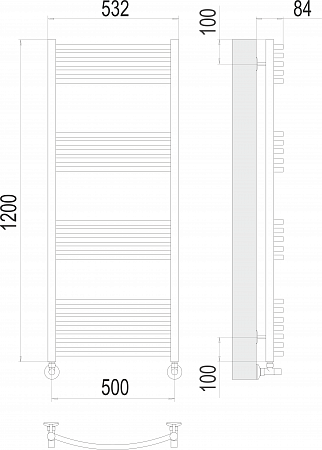 Классик П22 500х1200 Полотенцесушитель  TERMINUS Салехард - фото 3