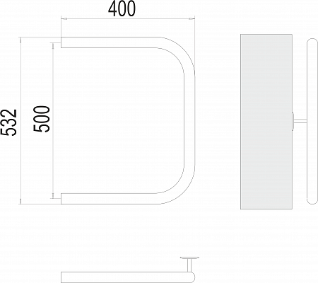 П-обр AISI 32х2 500х400 Полотенцесушитель  TERMINUS Салехард - фото 3